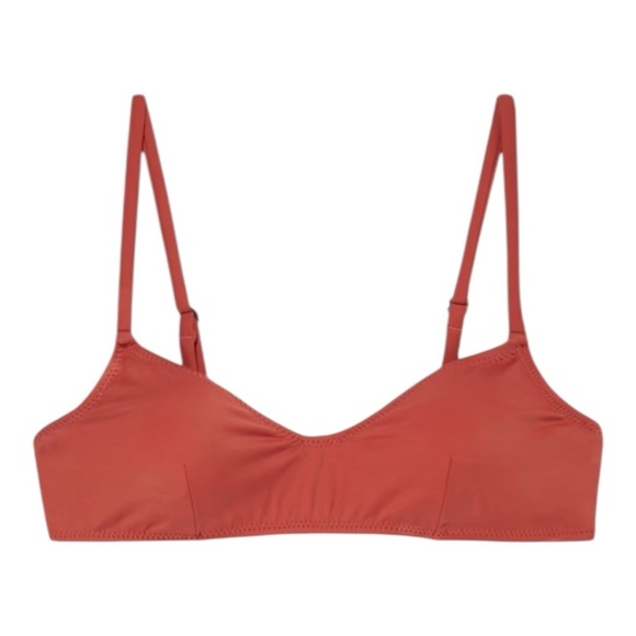 Solid & Striped The Rachel Bikini Top In Ruby NWT - Picture 1 of 6